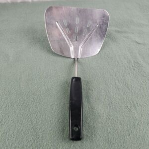 Foley Stainless Steel Slotted Turner Spatula Black Plastic Handle MPLS